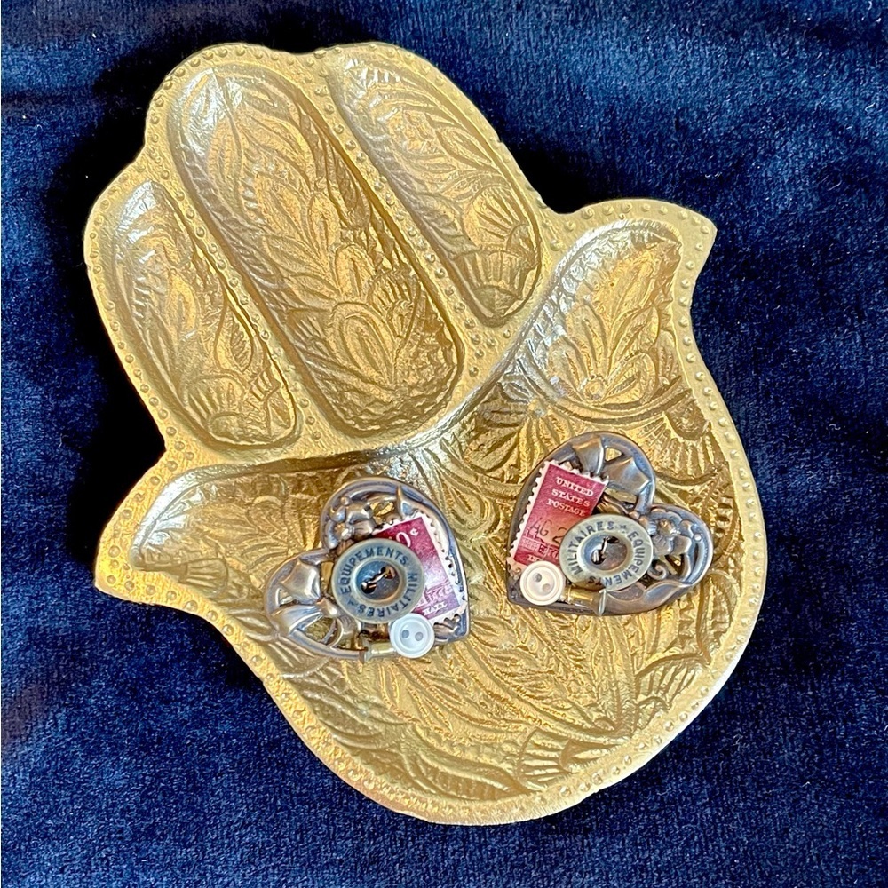 Steampunk themed pierced earrings